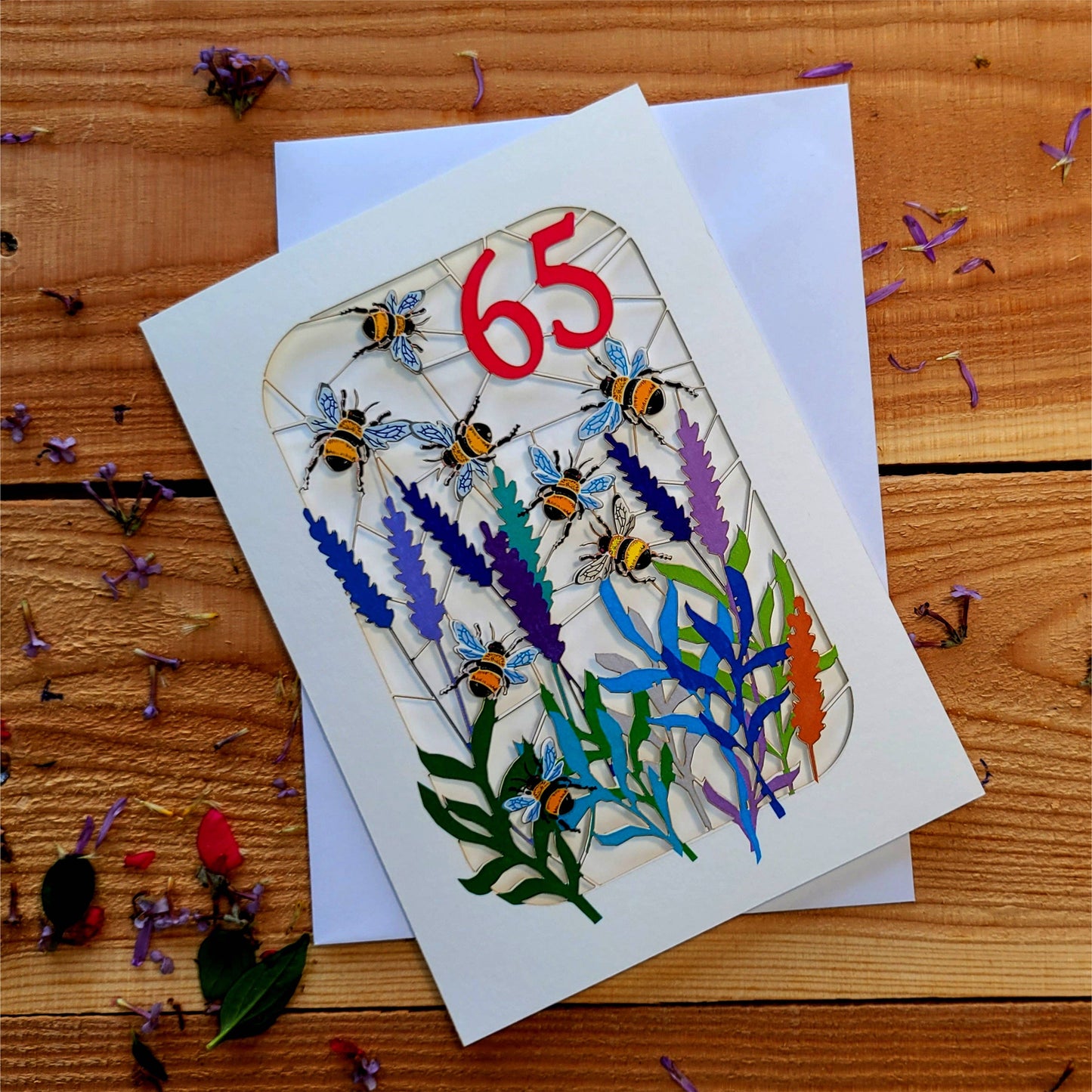 Age 65 Birthday Card, 65th, Bee Card - Be065