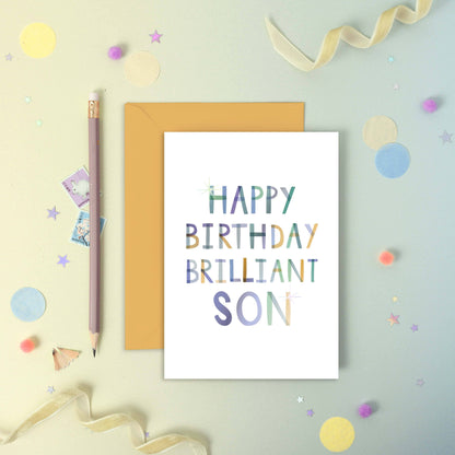 Happy Birthday Brilliant Son - Luxury Birthday Foiled Card