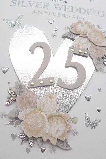 Silver Anniversary-Heart With 25 - Champagne - Second Nature