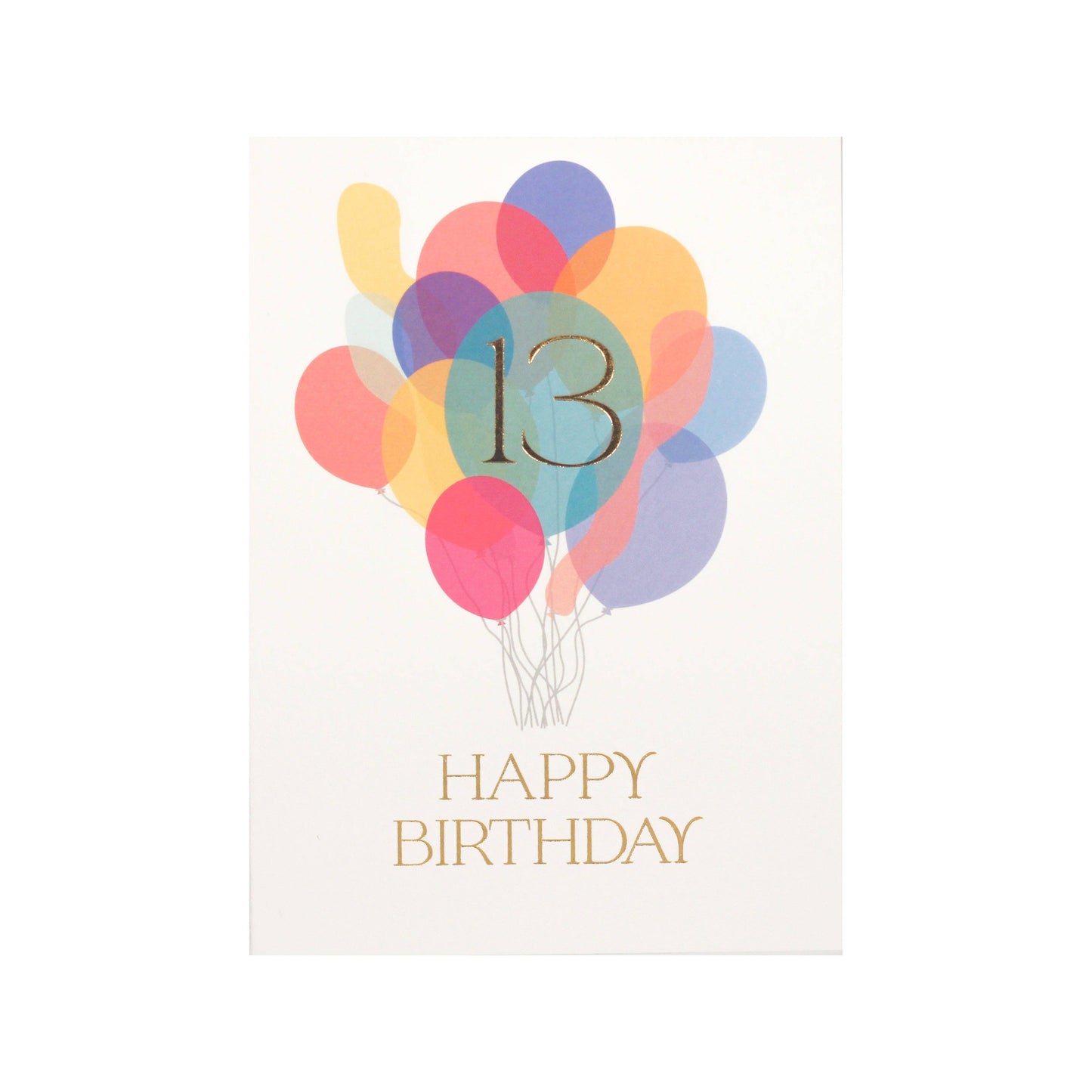 Thirteenth Birthday Balloon Bunch Card