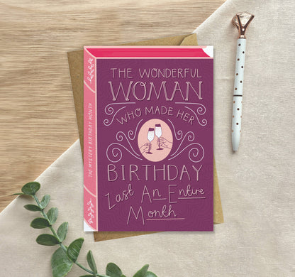 Woman Birthday Month – Luxury Book Birthday Card