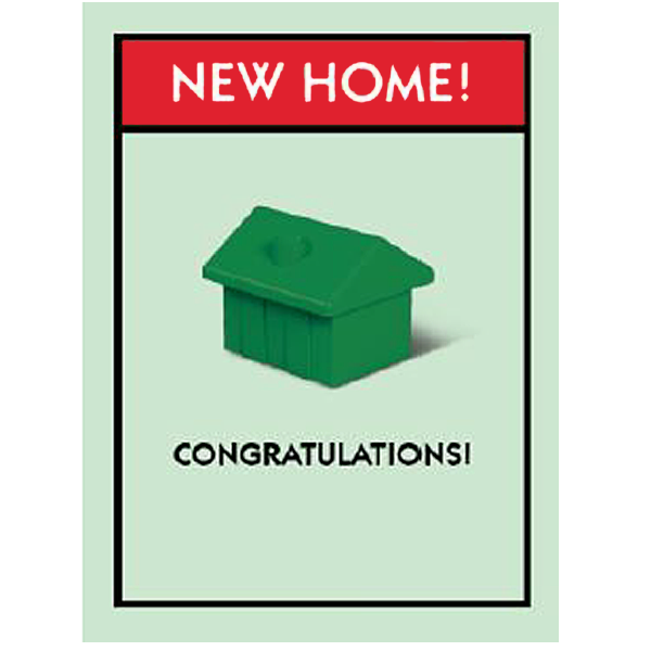 Hasbro Monopoly 'New Home' Card