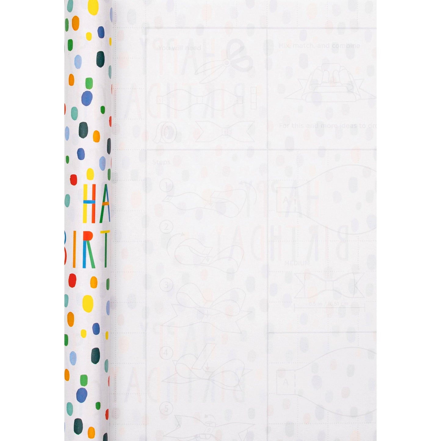 2M Colourful Happy Birthday Wrapping Paper Roll