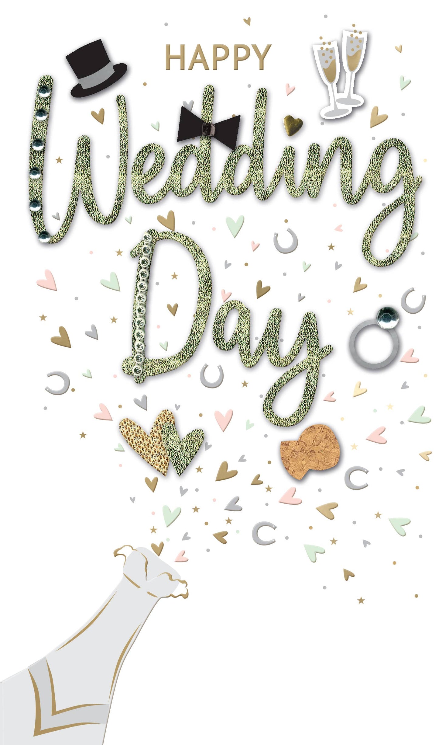 Happy Wedding Day Lettering - Champagne - Second Nature