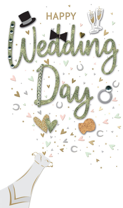 Happy Wedding Day Lettering - Champagne - Second Nature