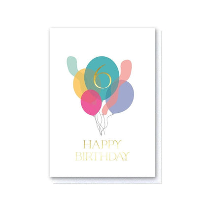 Sixth Birthday Balloon Bunch Card