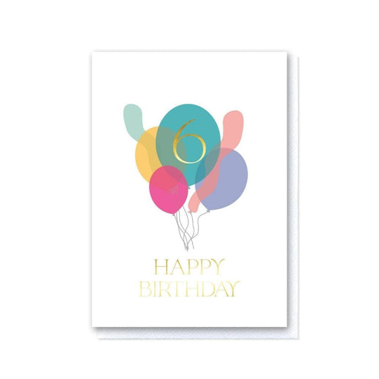 Sixth Birthday Balloon Bunch Card