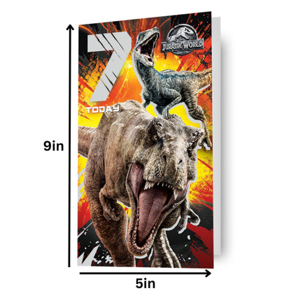 Jurassic World Age 7 Birthday Card