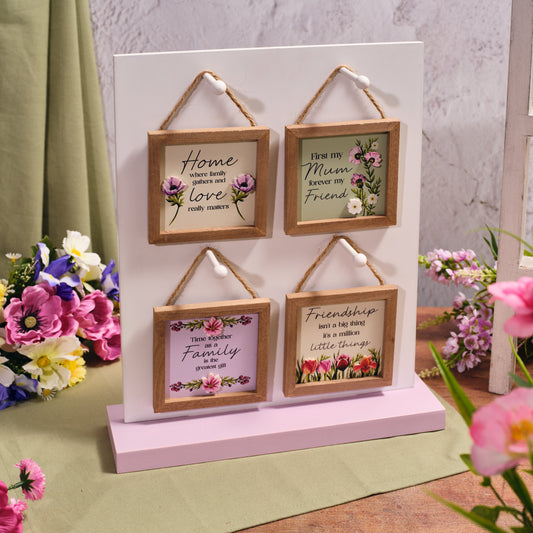 FLORAL SERENADE FRAMED 3D FLOWER HANGING PLAQUE 4 ASSTD
