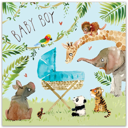 New Baby Boy Card Jungle
