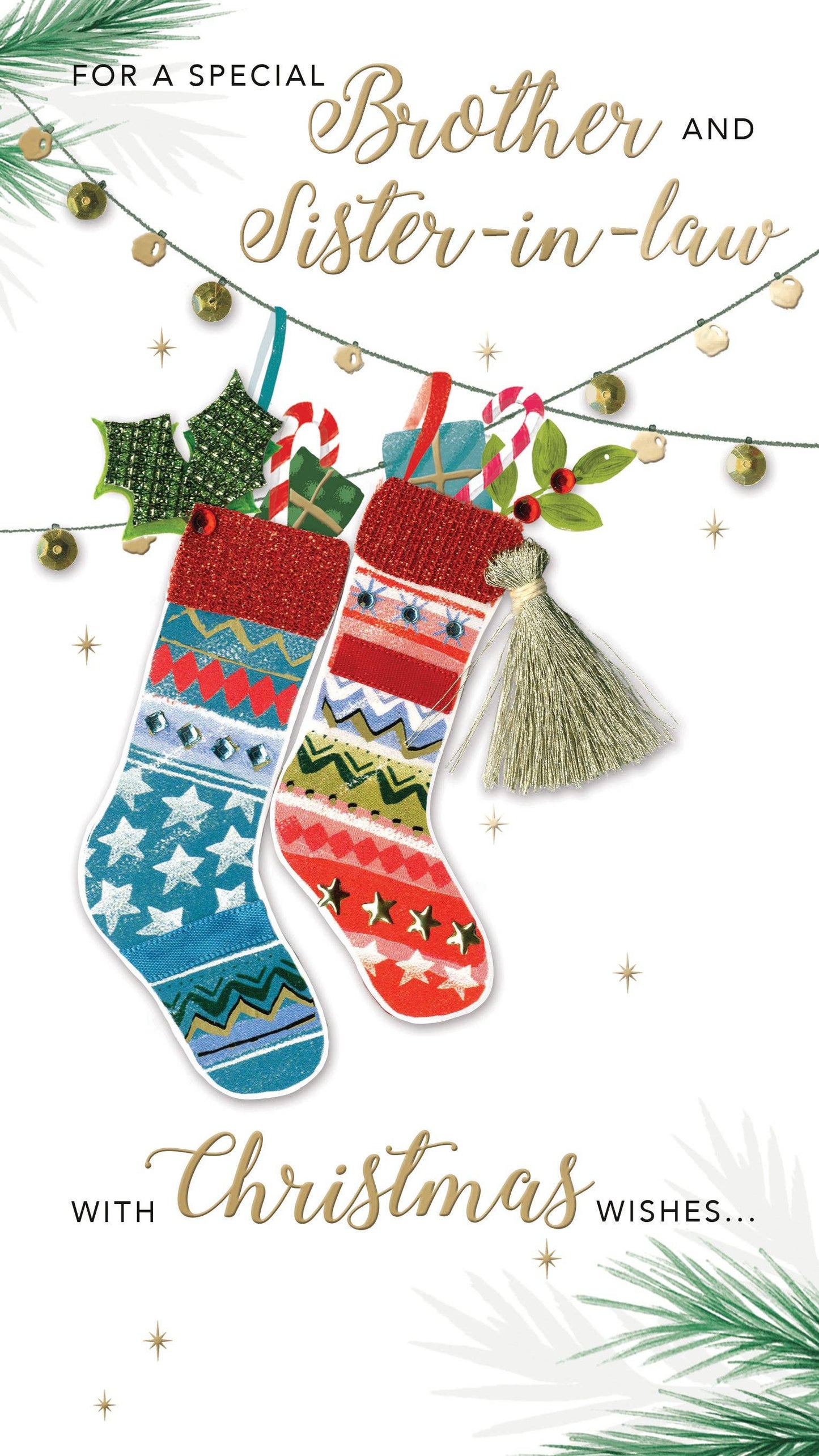 Bro & S-I-L -Stockings-Christmas Card-Champagne-SecondNature