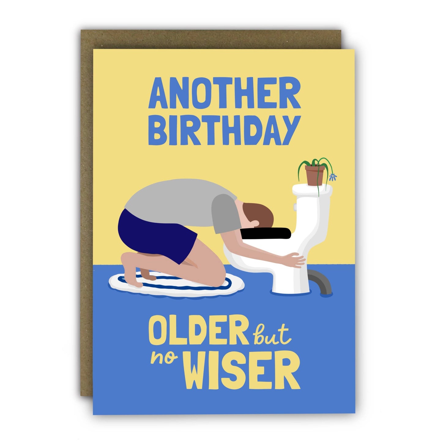 Funny Birthday Card - A6 - Older But No Wiser Drunk Man