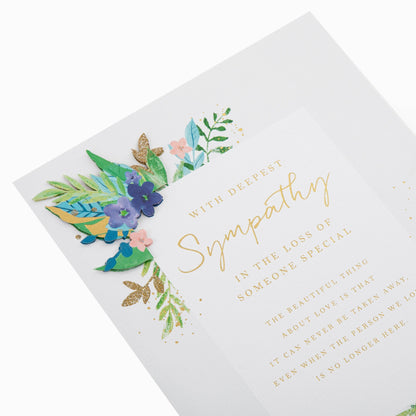 Sympathy Card with Traditional Floral Design and Verse