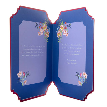 Birthday Card for Wife with Floral Design and Verse #4