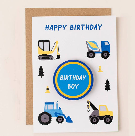 Digger Birthday Badge Card