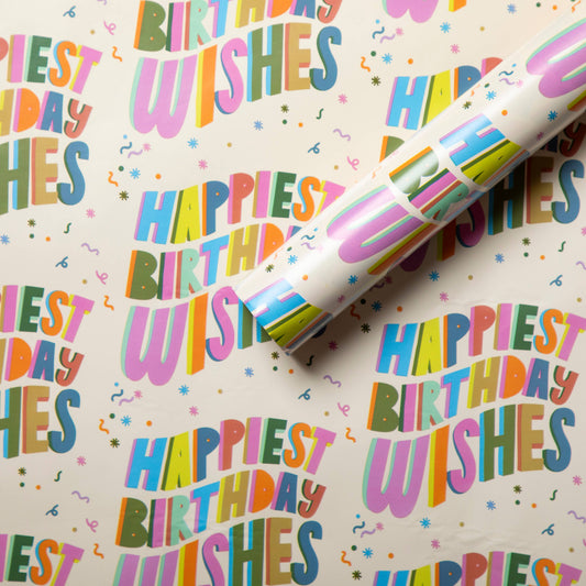 Raspberry Blossom Happy Birthday Wrapping paper