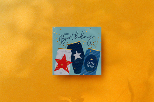 Beer Cans Birthday Card
