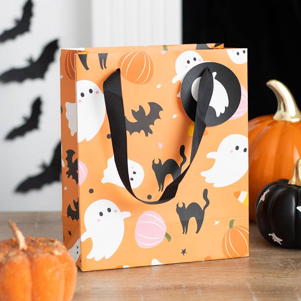 23cm Medium Sweet and Spooky Ghost Print Halloween Gift Bag