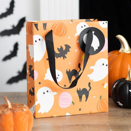 23cm Medium Sweet and Spooky Ghost Print Halloween Gift Bag