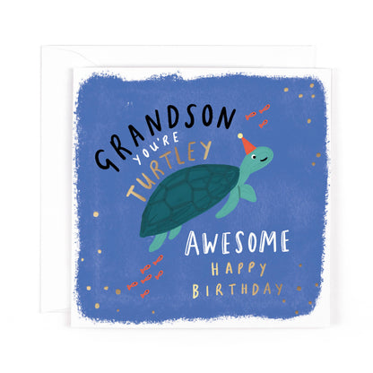 Cobalt Grandson Turtle Birthday Card