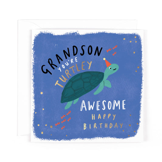 Cobalt Grandson Turtle Birthday Card