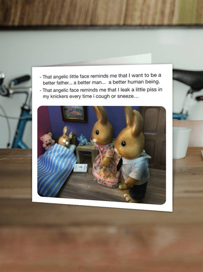 Funny Birthday Card - Angelic Little Face by Forest_Fr1ends