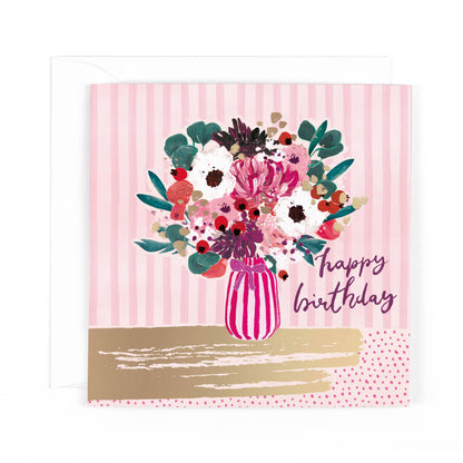 Maison Open Birthday Vase Of Flowers Happy Birthday