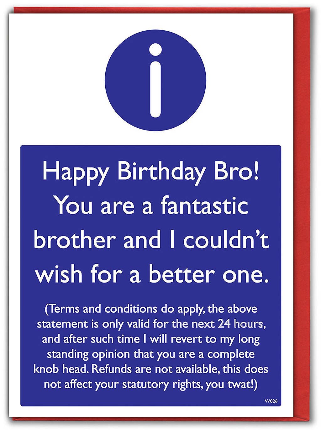 Funny Brother Birthday Card - T&C's