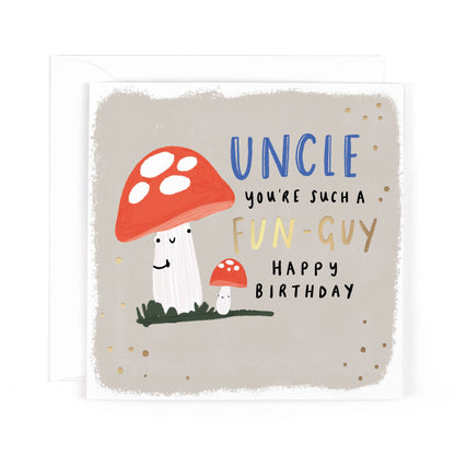 Cobalt Uncle Mushroom Birthday Card
