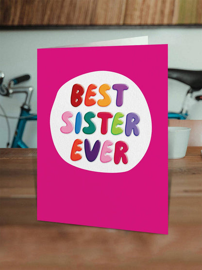 Funny Birthday Card Embossed Greetings Card Best Sister Ever