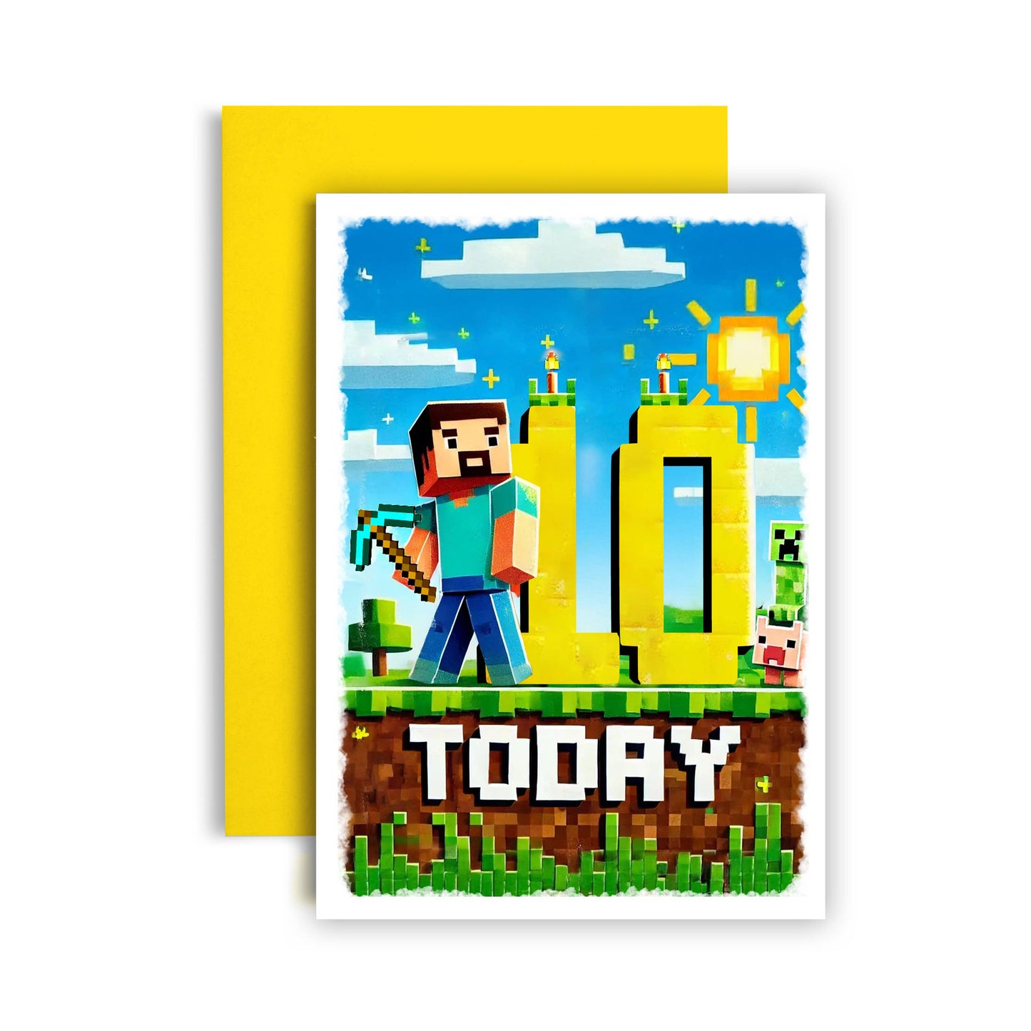 Minecraft Happy Birthday Today Age Birthday Gamer Card