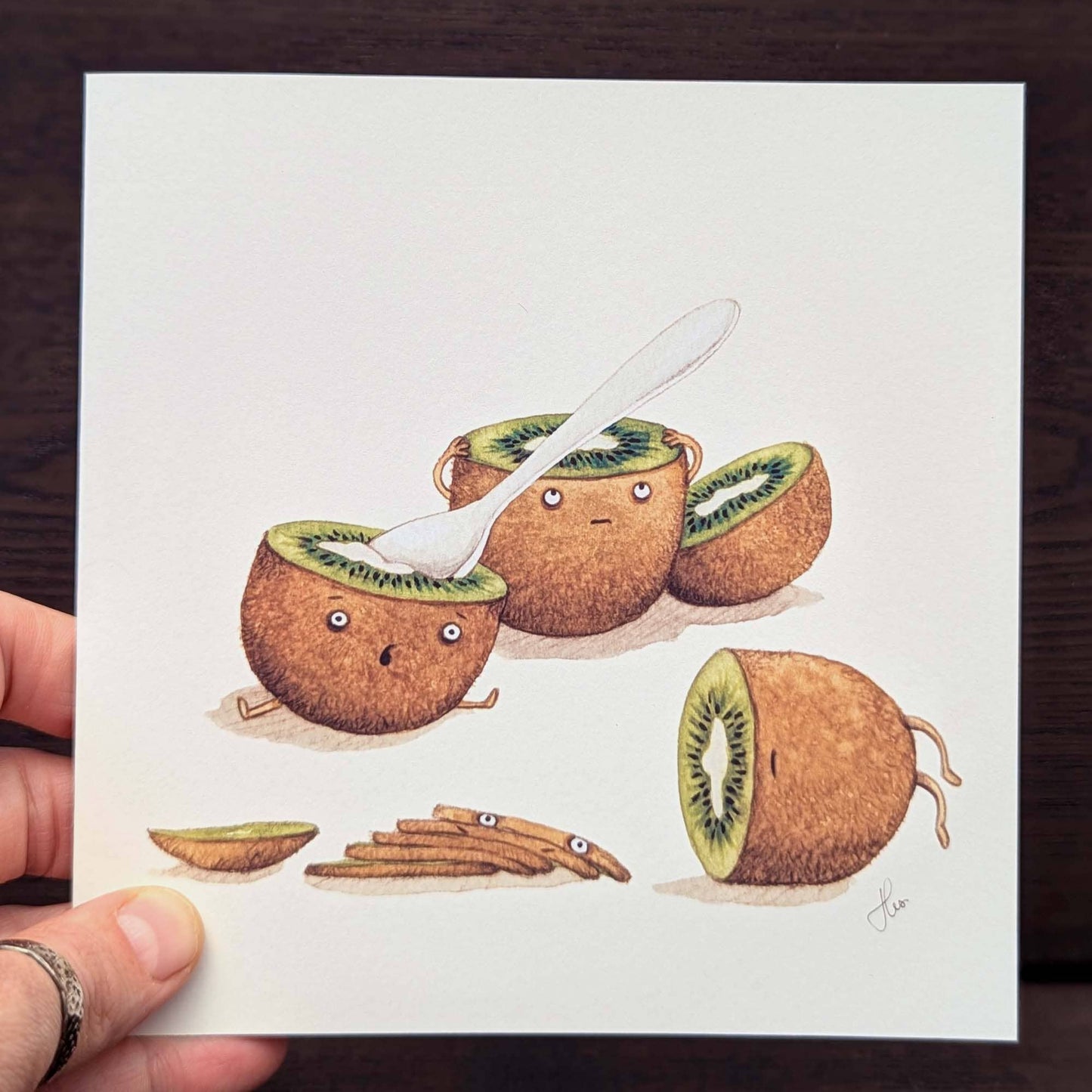 Fruity greeting card, Funny quirky Kiwis Card, Dark humour