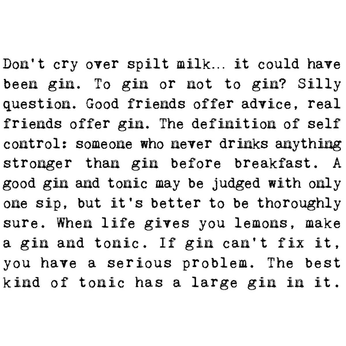 Gin Enthusiast Card For Gin Drinkers