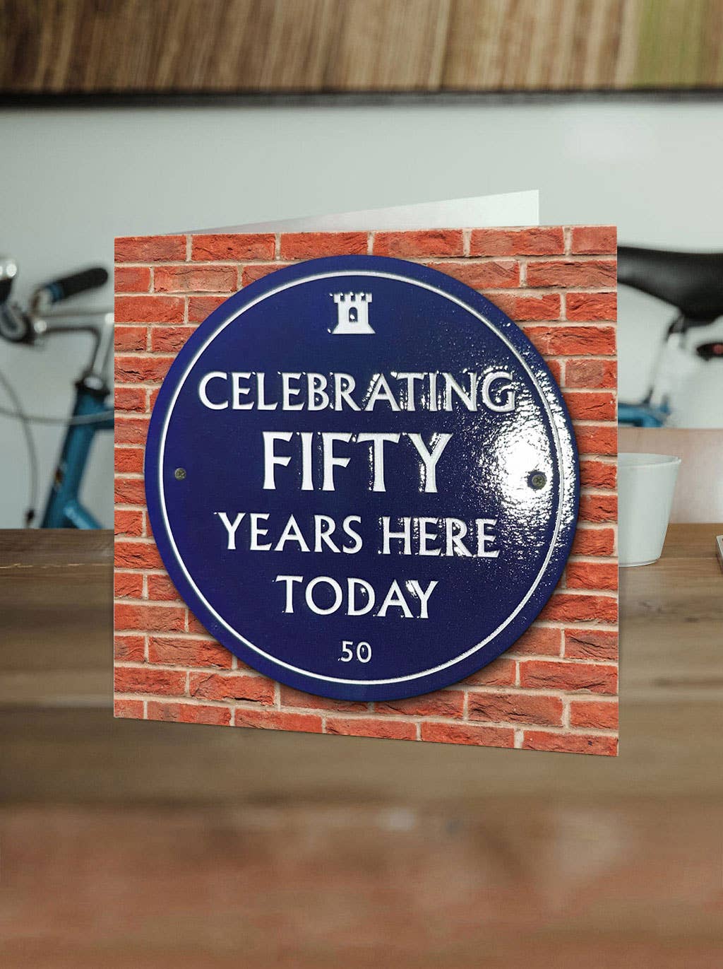50th Birthday Milestone - Embossed Glossy Greetings Card
