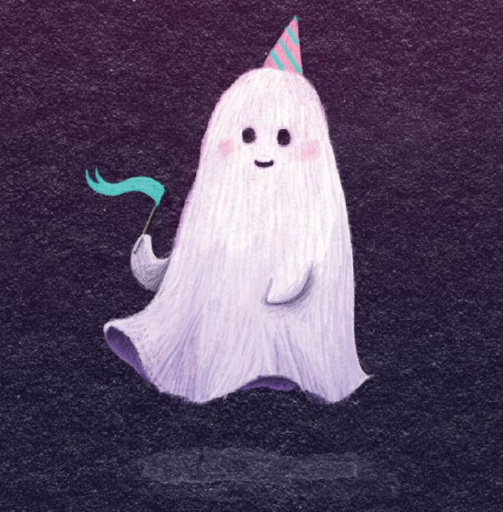 Boo Yeh - Ghost - Birthday Party Card - Cute Halloween Scary