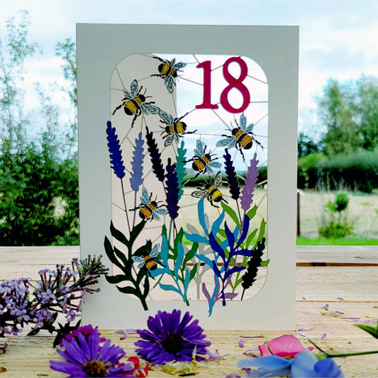 Age 18 Birthday Card, 18th, Bee Card - BE018