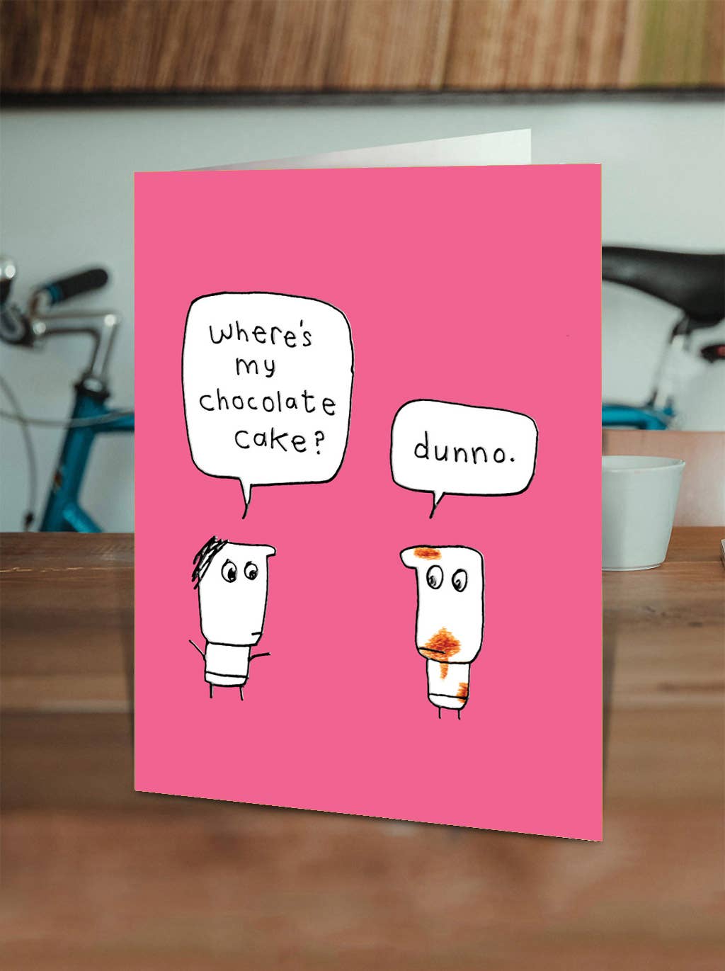 Funny Birthday Card - Embossed Where's My Cake Greeting Card