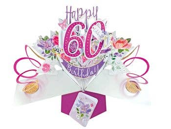 60th Birthday - Pop-Up Greeting Card - Second Nature