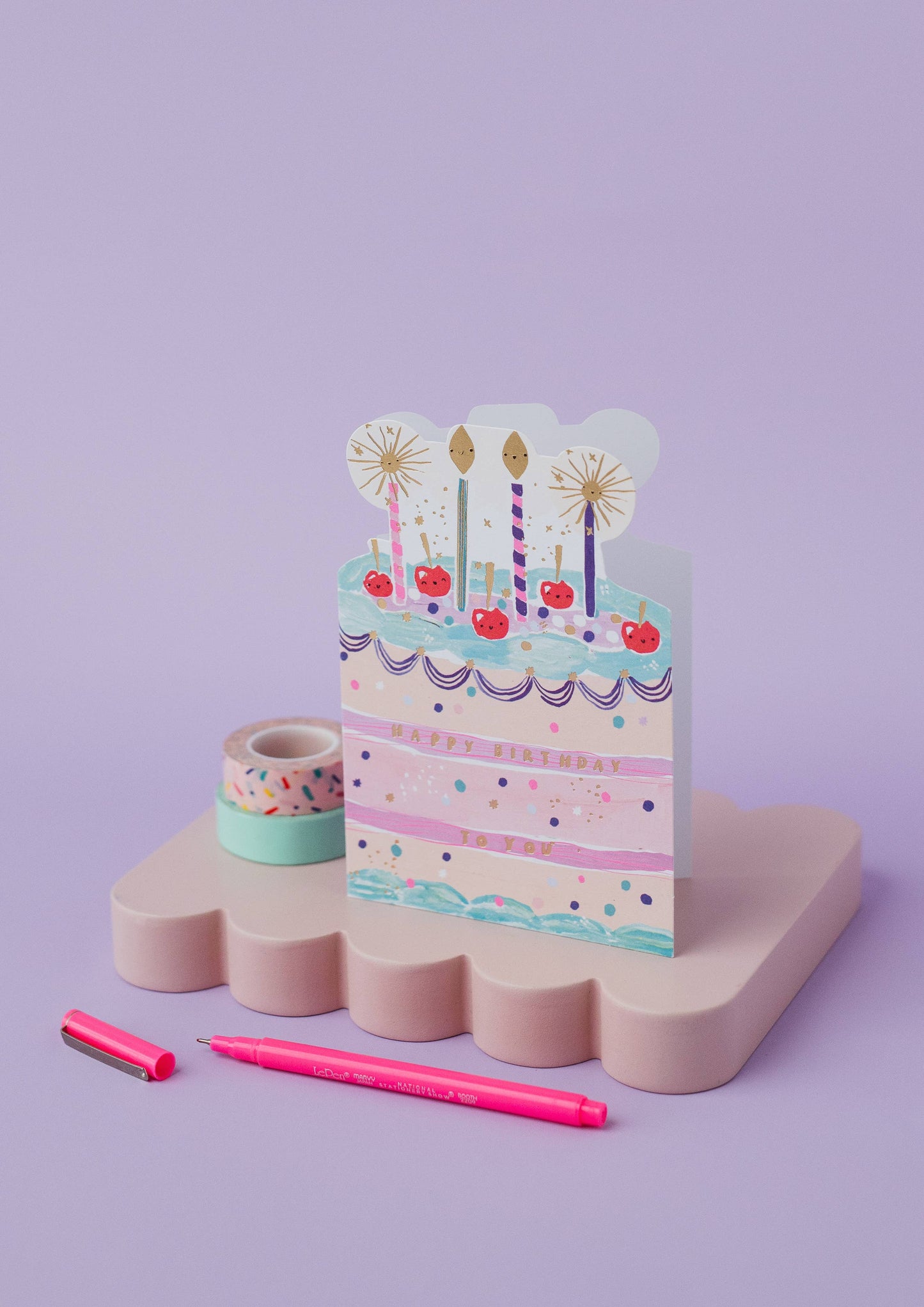 Mochi Open Birthday Cake And Candles