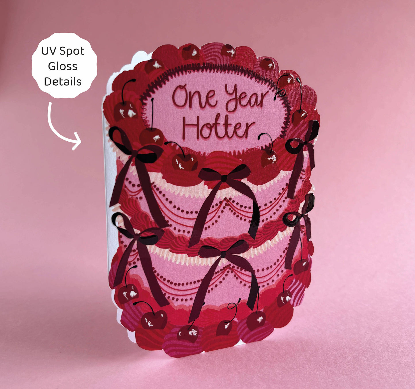 One Year Hotter - Birthday Cake Shaped Greeting Card
