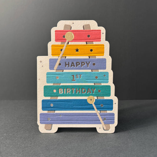 Age 1 Xylophone Die Cut Card