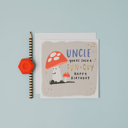 Cobalt Uncle Mushroom Birthday Card