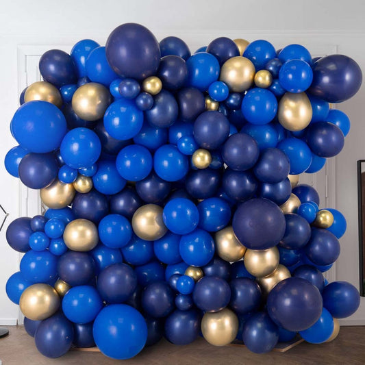 Blue Chrome Latex Balloon Wall
