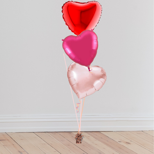 Trio Foil Balloon Bouquet (Inflated with Helium & Weight Included)