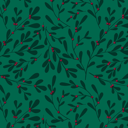 Uniqueco Bio Glitter FSCM 2m Rollwrap Holly & Ivy Mistletoe