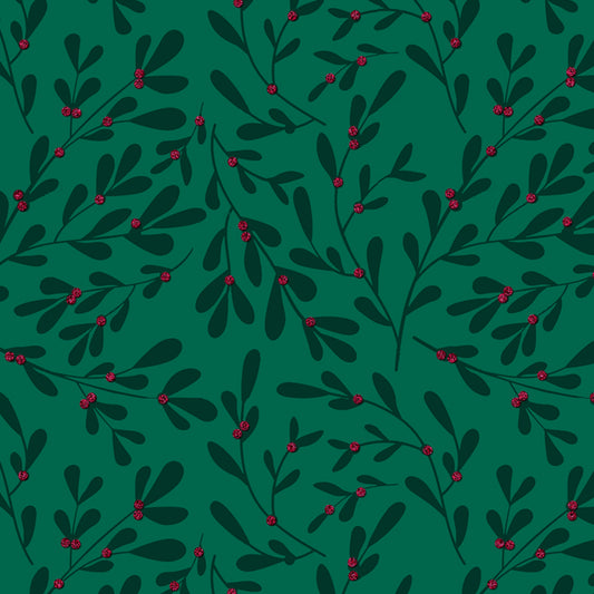 Uniqueco Bio Glitter FSCM 2m Rollwrap Holly & Ivy Mistletoe