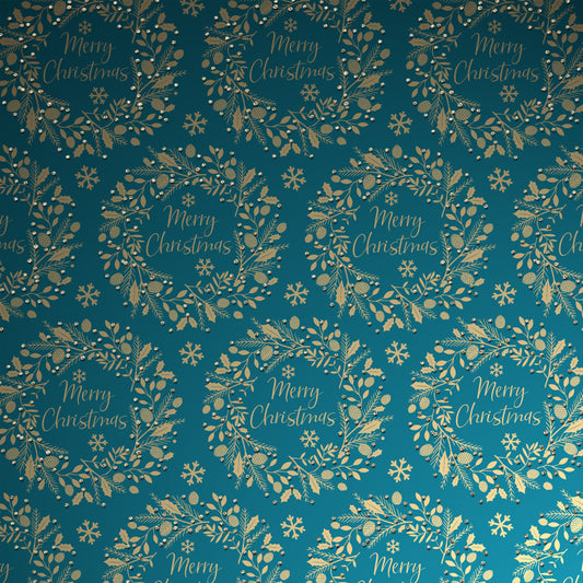 Uniqueco Bio Glitter FSCM Rollwrap 2m Luxe Gold Wreath on Te