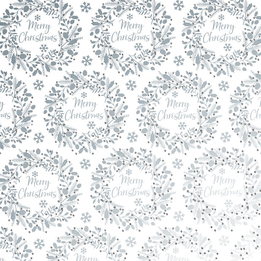 Uniqueco Bio Glitter FSCM Rollwrap 2m Luxe Silver Wreath on