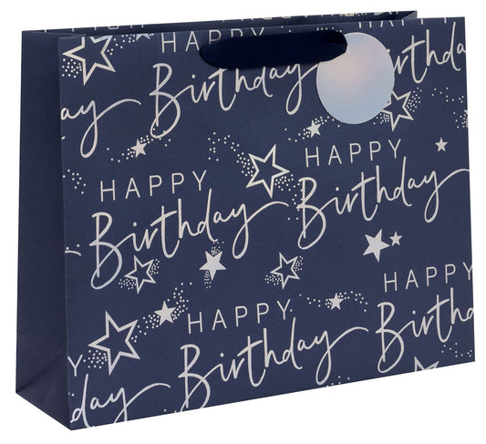 BAG LANDSCAPE LARGE HAPPY BIRTHDAY SCRIPT BLUE