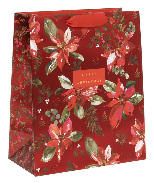 BAG LARGE PERFECT POINSETTIA RED